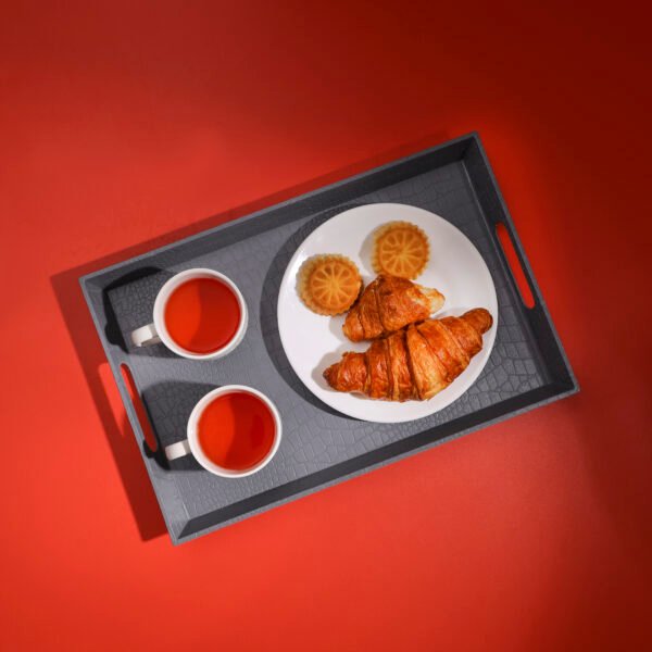 Royalford Rf10925 Rectangular Leather Design Serving Tray, Multicolor