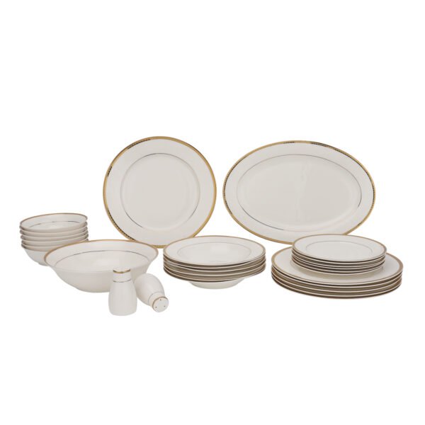 Royalford Premium Bone China Dinner Set 28 Pcs Set White - RF11050