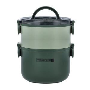 RoyalFord Double Layer Round Lunch Box, Stainless Steel Inner, RF11105