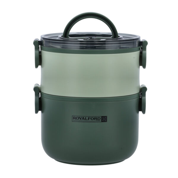 RoyalFord Double Layer Round Lunch Box, Stainless Steel Inner, RF11105