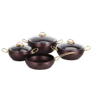 Royalford 7 Piece Golden Belly Granite Coated Cookware Set - RF11306