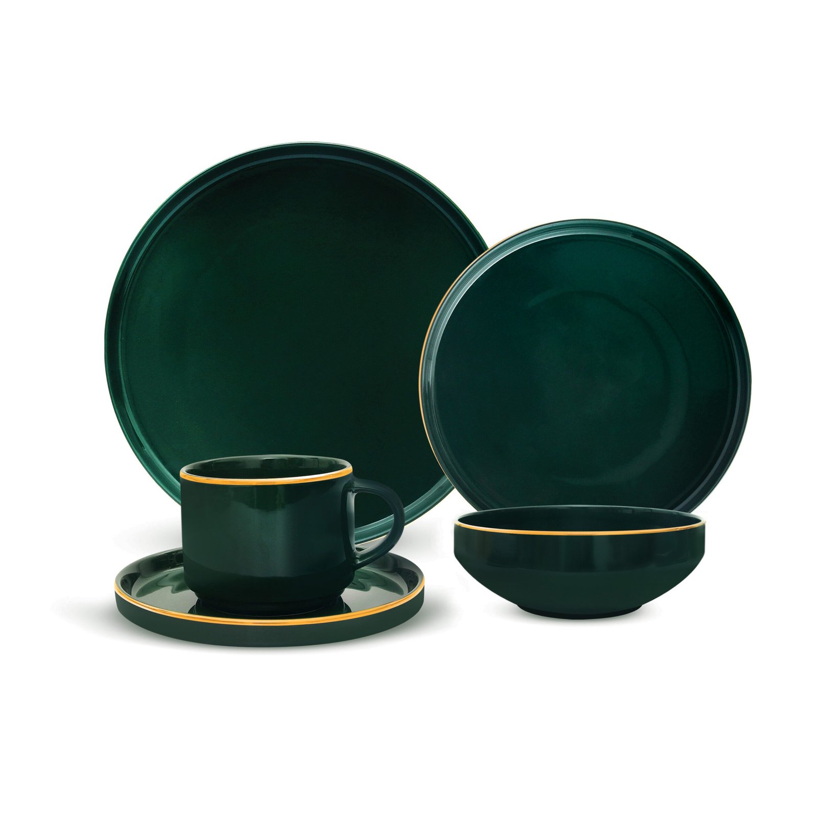 Royalford - Royal Green 20 Piece Fine Bone Dinne-(RF11331)