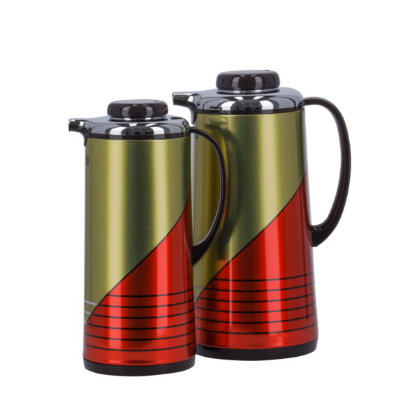 RoyalFord Vacuum Flask Set 2-Pieces, 1.3/1.9 Liters Capacity, Gold/Red