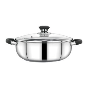 Royalford 24cm nano kadai with glass lid- rf11587