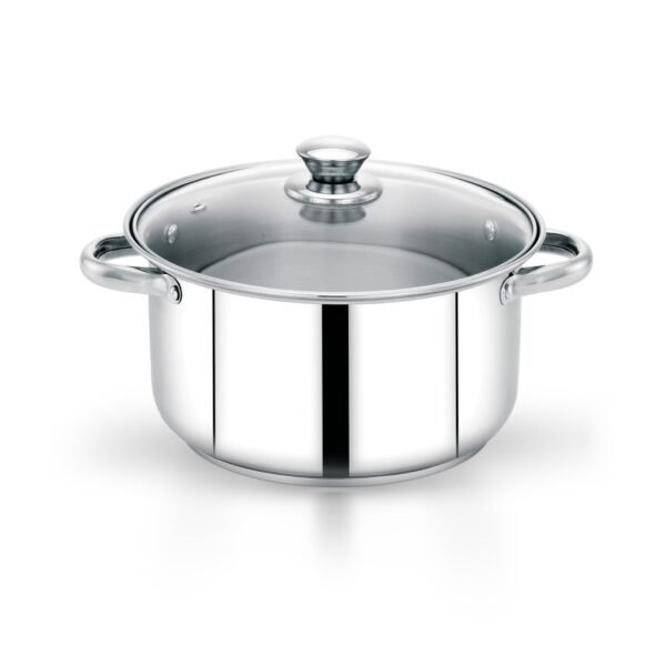 Royalford 18Cm Massilia Stainless Steel Stockpot With Glass Lid- Rf11591