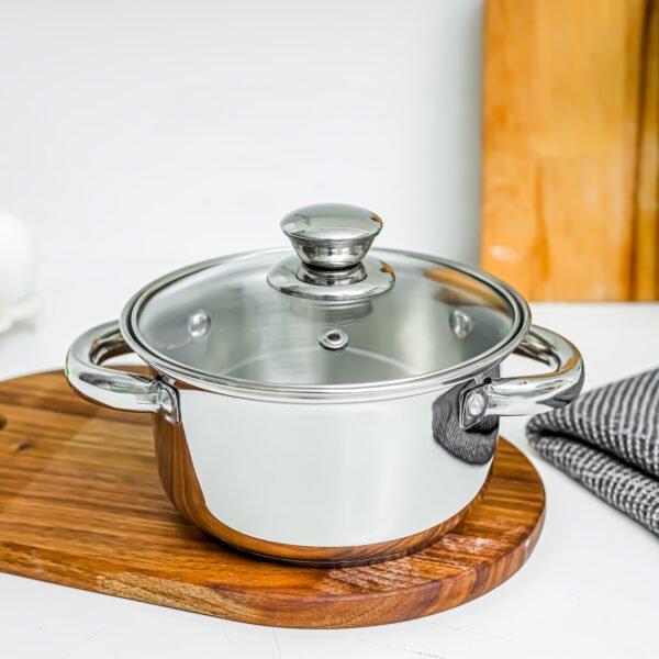 Royalford 18Cm Massilia Stainless Steel Stockpot With Glass Lid- Rf11591