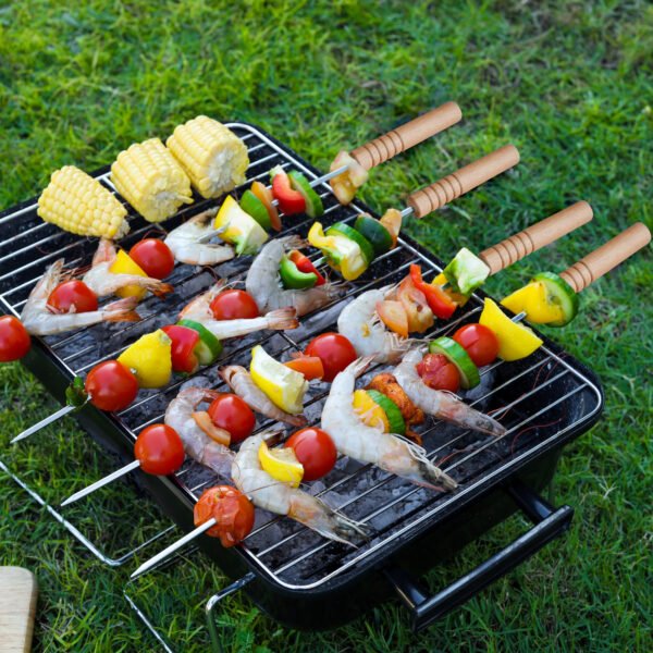 ROYALFORD Folding Barbeque Grill With Wooden Handle