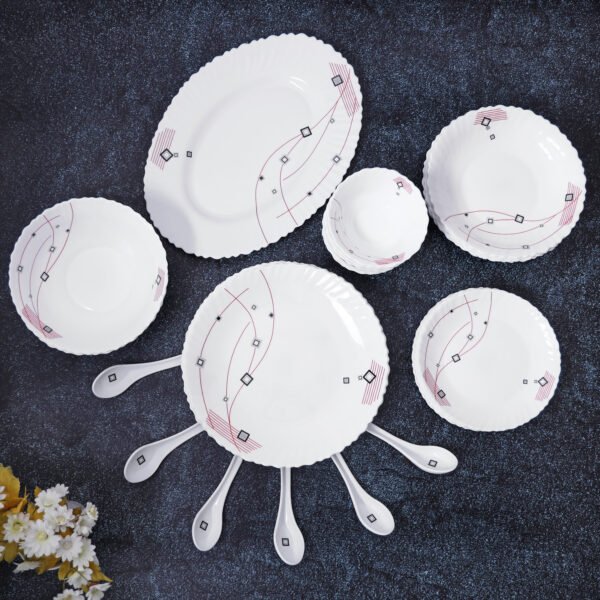 Royalford RF8982 33Pcs Opal Ware Dinner Set