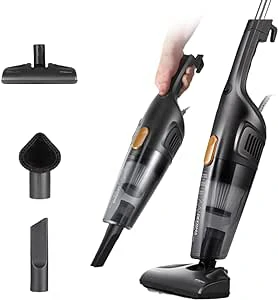 Deerma DX115C 2 in 1 Handheld Vacuum Cleaner 12kPa Strong Suction 600W Powerful Lightweight 5M Power Cable - Black