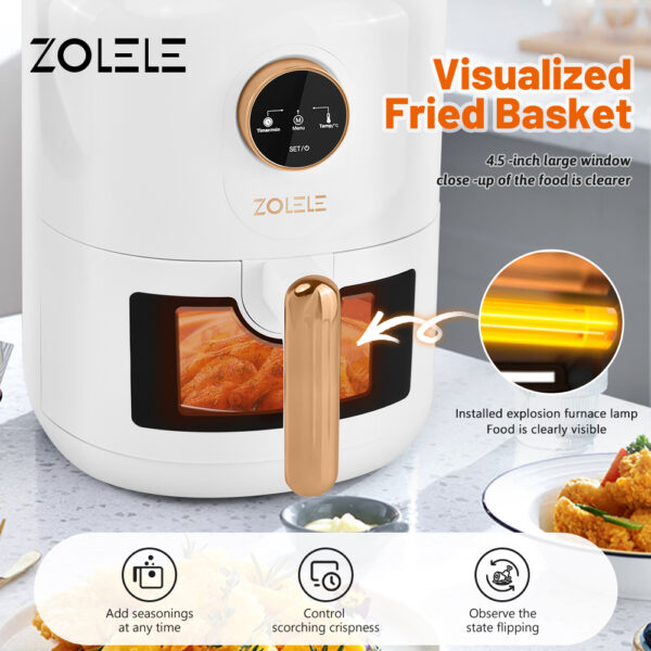 Zolele ZA004 Electric Air Fryer 4.5L Capacity Non-Stick Black