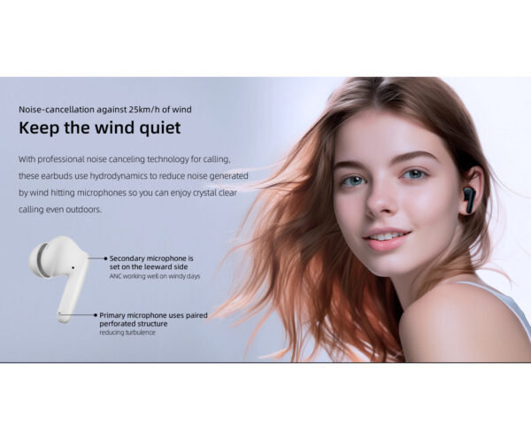 QCY T13 ANC 2 Truly Wireless ANC Earbuds With Noice Cancellation White