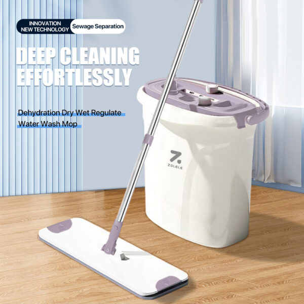 ZOLELE FM01 Mop Dirt Separation And Washing Integrated Wet and Dry Mop White