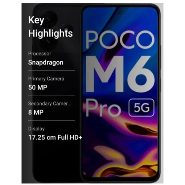 Xiaomi POCO M6 PRO 8GB RAM 256GB Storage 5G, Black - Indian Version