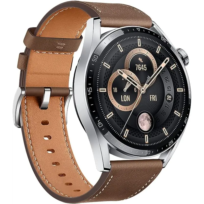 HUAWEI Watch Gt 3 46 Mm Smartwatch, Durable Battery Life, All-Day Spo2 Monitoring, Bluetooth Calling, Brown