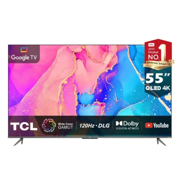 TCL C Series 55-Inch QLED Google Smart TV 55C635 Black