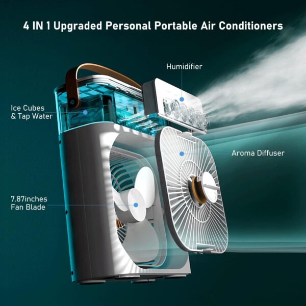 Portable Mini Air Conditioner Fan Blue